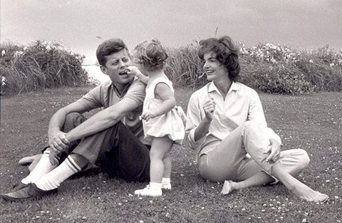 John and Jacqueline Kennedy with their daughter, Caroline.