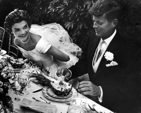 Newlyweds Jack and Jackie Kennedy